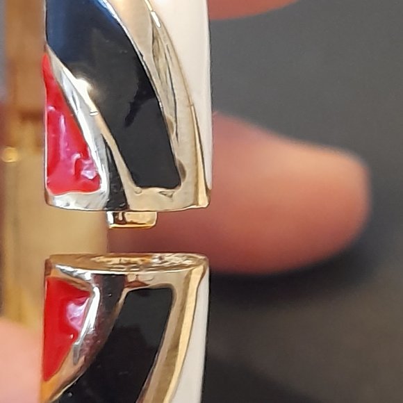 Pair of Enamel and Crystal Bangles - Picture 5 of 15